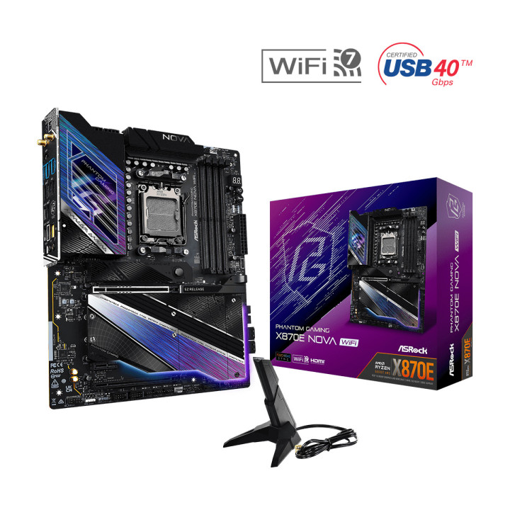 Дънна платка AsRock X870E Nova WiFi, AM5 - 1