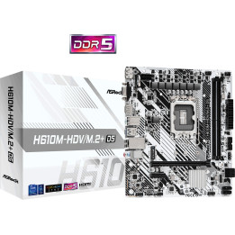 Дънна платка AsRock H610M-HDV/M.2  D5, LGA1700, DDR5 - 90-MXBM50-A0UAYZ - 1