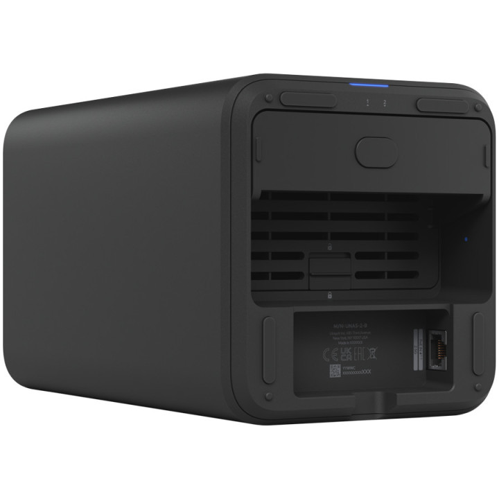 NAS устройство Ubiquiti UniFi UNAS-2-B-EU, 2x 3.5" HDD bay, 2.5GbE, ARM Cortex A55 1.7GHz, USB-C, PoE++ - UNAS-2-B-EU - 3