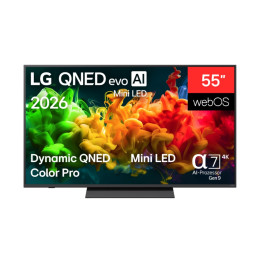 Телевизор LG 55QNED81B3A, 55" (139.70 cm) 4K QNED MiniLED, Alpha 7 AI Processor, HDR10, webOS 26 ThinQ, Wi-Fi, Bluetooth 5.3, 3x