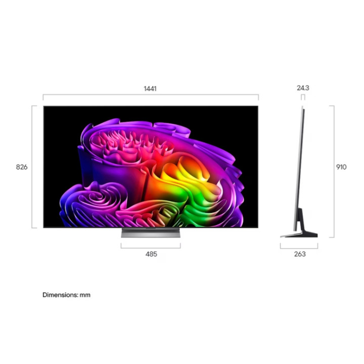 Телевизор LG OLED65G63LS, 65" (165.10 cm) OLED evo, 4K Ultra HD (3840x2160), Smart TV webOS 26, DVB-T2/C/S2, Wi-Fi 6E, Bluetooth