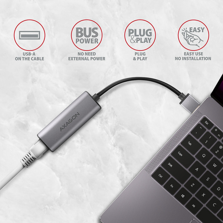 USB адаптер Axagon ADE-25R, USB-A 3.2 Gen 1 към Gigabit Ethernet 2.5 Mbit - ADE-25R - 2