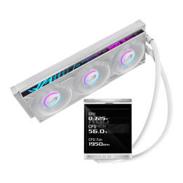 Водно охлаждане за процесор ASUS ROG Strix LC IV 360 ARGB LCD White, 360mm радиатор, 3x120mm вентилатори, ARGB подсветка - 90RC0