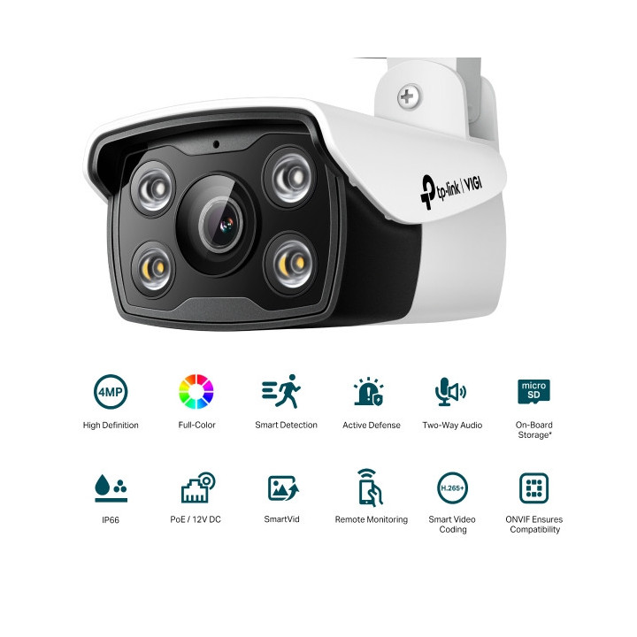 4MP външна пълноцветна булет мрежова камера TP-Link VIGI C340(6mm)