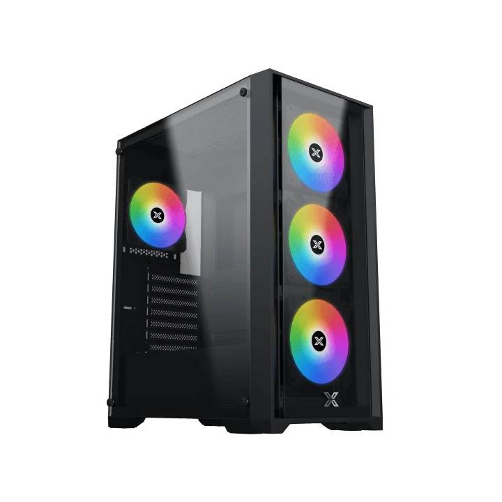 Кутия за компютър Xigmatek Quantum, Middle Tower, ATX/EATX, 4x ARGB вентилатора, Tempered Glass - EN42874 - 1