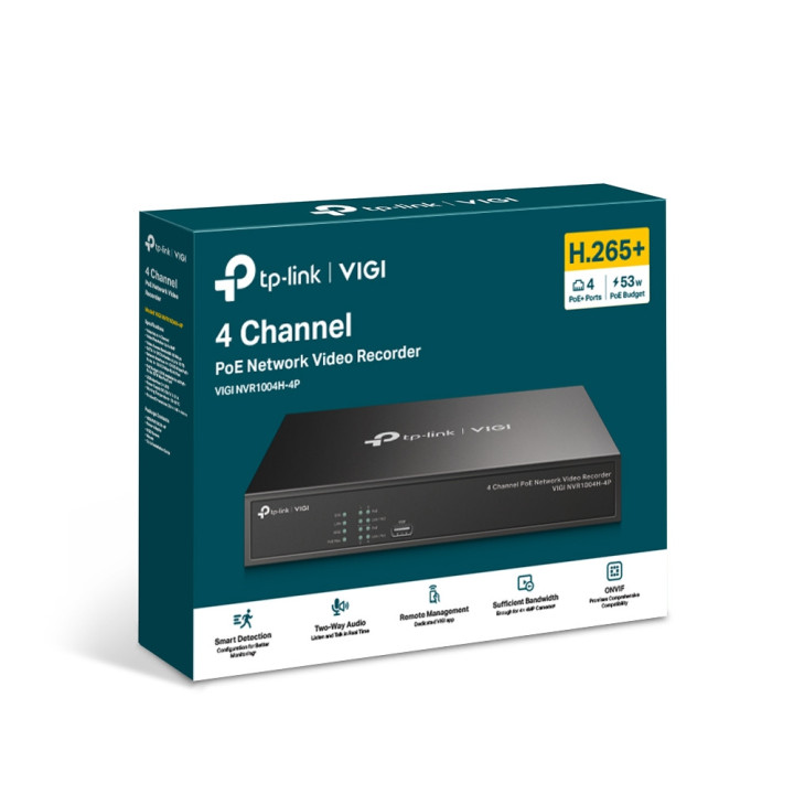 NVR TP-Link VIGI NVR1004H-4P PoE  4-канален