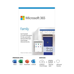 Офис пакет Microsoft 365 Family, абонамент 1 година, английски език, EuroZone - EP2-32335 - 1