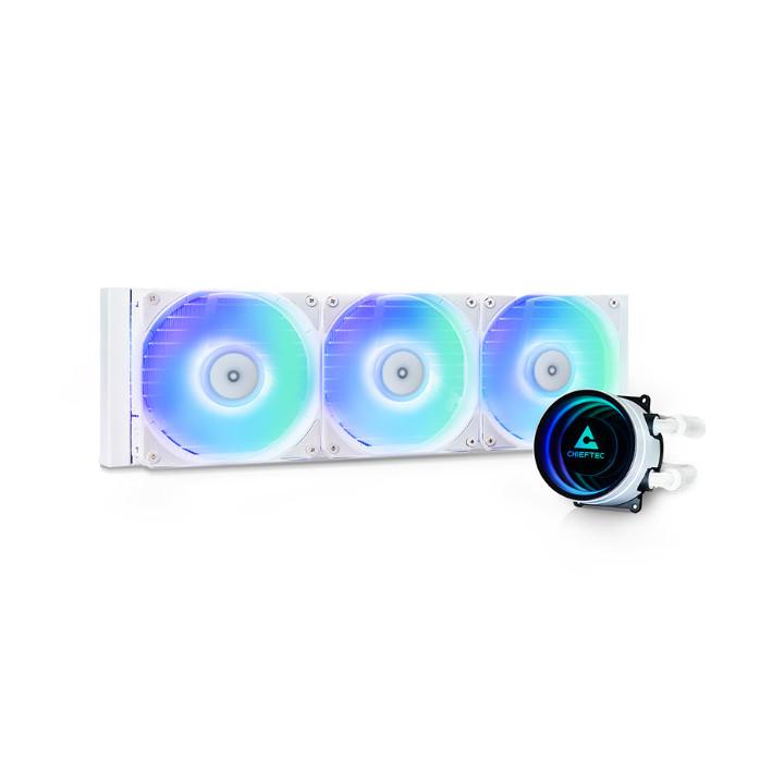Водно охлаждане за процесор Chieftec Iceberg 360 RGB White, 3x120mm вентилатора, 2200 RPM - CLC-360-RGB-W - 1