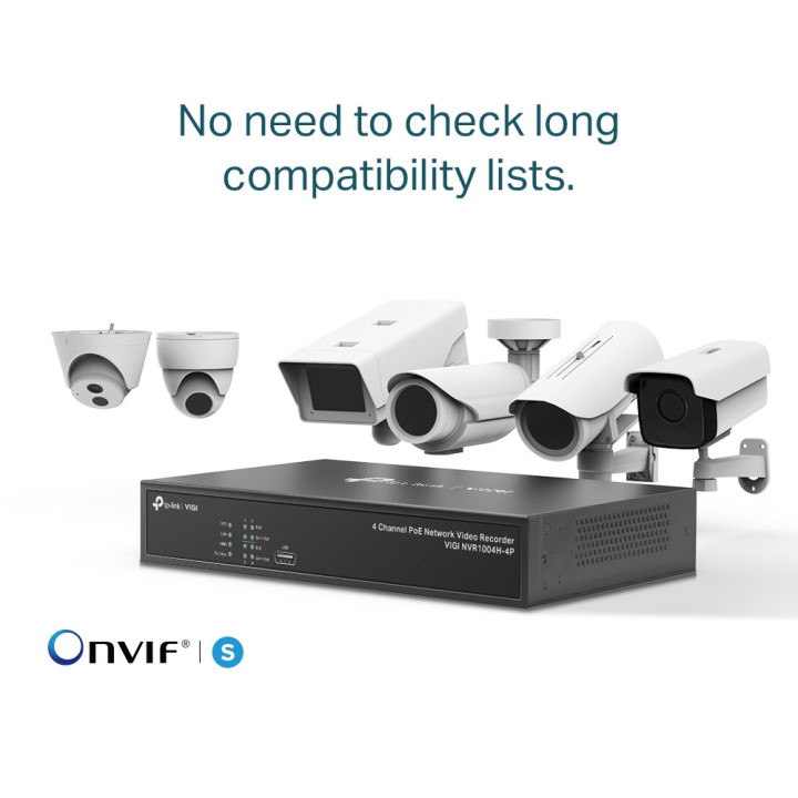 NVR TP-Link VIGI NVR1004H-4P PoE  4-канален