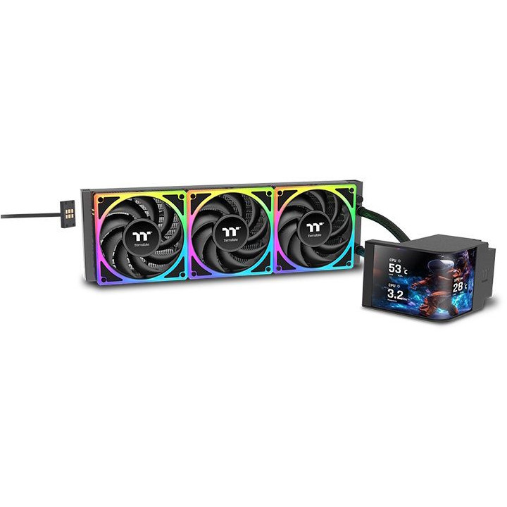 Водно охлаждане за процесор Thermaltake MAGCurve 360 Ultra, 3x120mm ARGB вентилатора - CL-W453-PL12SW-A - 1