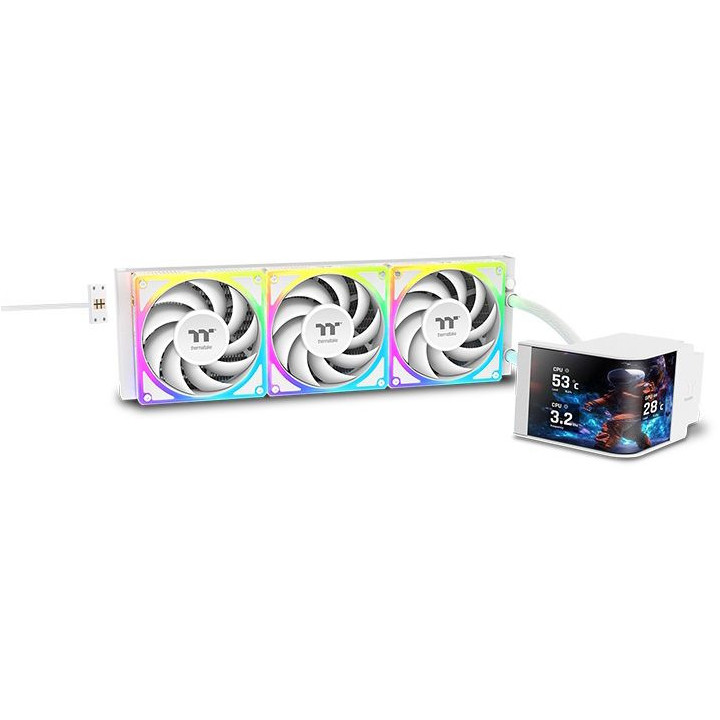 Водно охлаждане за процесор Thermaltake MAGCurve 360 Ultra Snow Edition, 3x120mm ARGB вентилатора - CL-W454-PL12SW-A - 1
