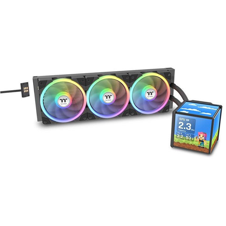 Водно охлаждане за процесор Thermaltake MineCube 360 Ultra, 3x120mm ARGB вентилатори, Intel LGA 1851/1700/1200/AM5/AM4 - CL-W481