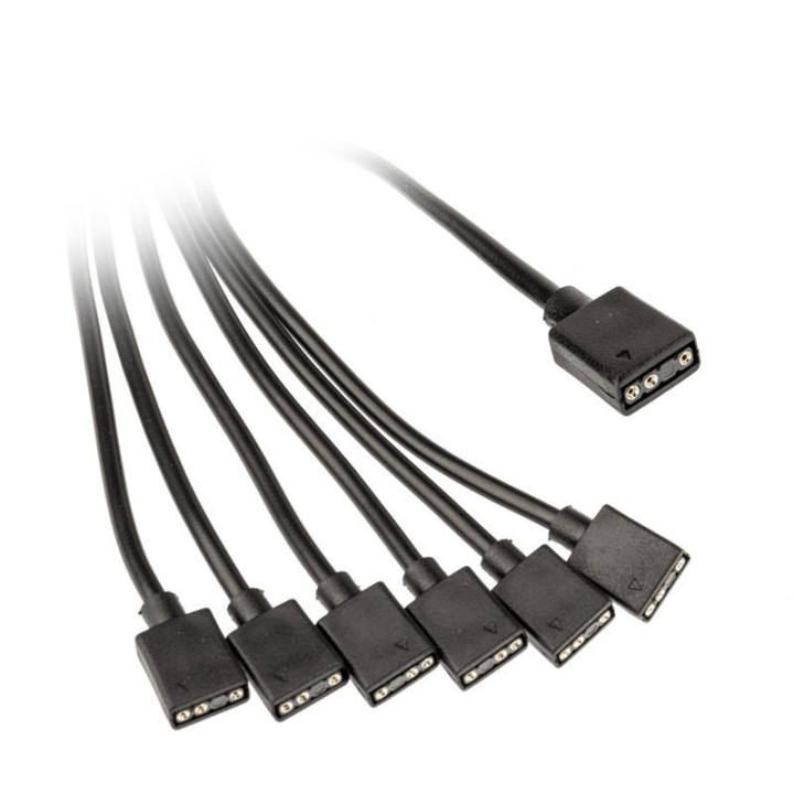 Кабел Kolink ARGB сплитер 1-6, 3 Pin 5V, 30 cm - ZUAD-1208 - 1