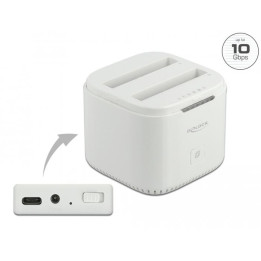 Докинг станция DeLock, USB Type-C за 2x 2.5" SATA HDD/SSD, Клониране - DELOCK-63084 - 1