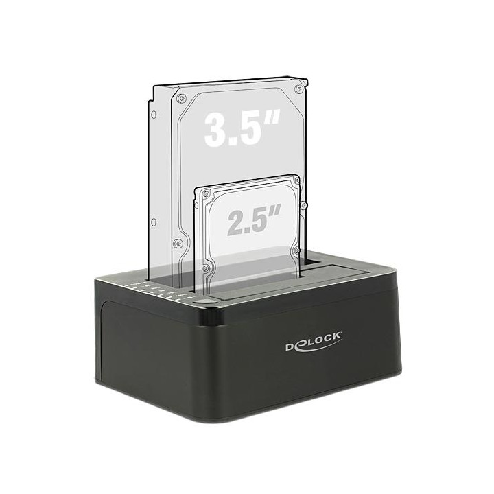 Външна докинг станция DeLock 62661, 2.5"/3.5" SATA, USB 3.0, Функция за клониране - DELOCK-62661 - 3