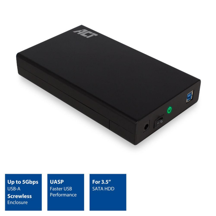 Външна кутийка за твърд диск ACT AC1405, 3.5", SATA към USB 3.0 - 4