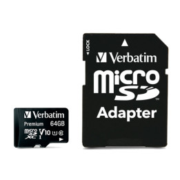 SD карта Verbatim Premium, 64GB micro SDXC UHS-I U1 Class 10 - 44084 - 1