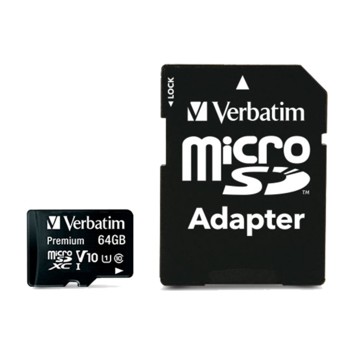 SD карта Verbatim Premium, 64GB micro SDXC UHS-I U1 Class 10 - 44084 - 1