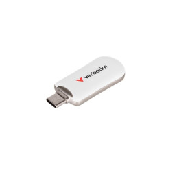 USB флаш памет Verbatim Plectra, 128GB USB-C 3.2 Gen 1, бяла - 30229 - 1
