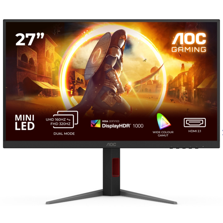 Монитор AOC U27G4XM, 27" Fast IPS MiniLED, 4K UHD (3840x2160) 160Hz - 1