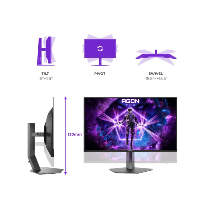 Монитор AOC AG326UZD2, 31.5" QD-OLED 4K@240Hz, Adaptive-Sync, USB-C, KVM - 3