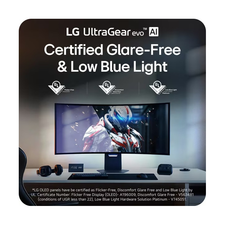 Монитор LG UltraGear evo 45GX950B-B, 44.5" Curved OLED QHD 5K2K (5120x1440), 165Hz, 0.03ms, G-Sync/FreeSync, USB-C 90W, HDR 400 