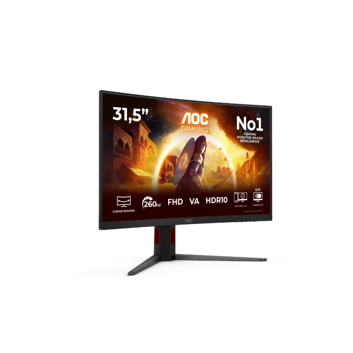 Монитор AOC C32G4Z, 31.5" Curved VA Full HD 260Hz, 4ms, Adaptive-Sync, HDMI/DP - 2