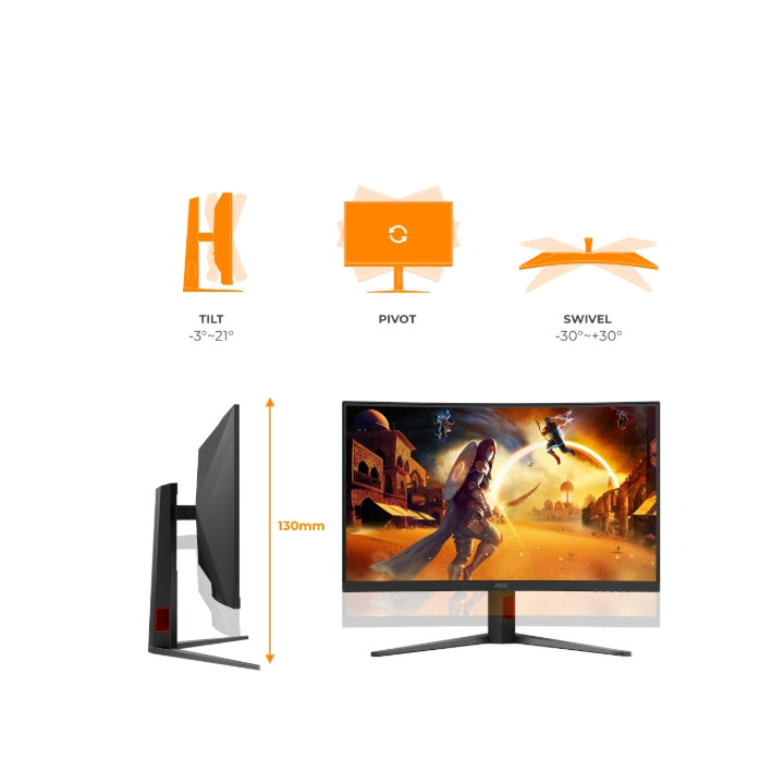 Монитор AOC C32G4Z, 31.5" Curved VA Full HD 260Hz, 4ms, Adaptive-Sync, HDMI/DP - 4