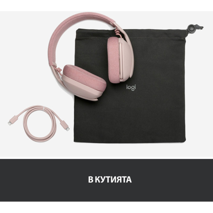 Bluetooth слушалки Logitech Zone Vibe 100, Rose - 981-001224 - 4