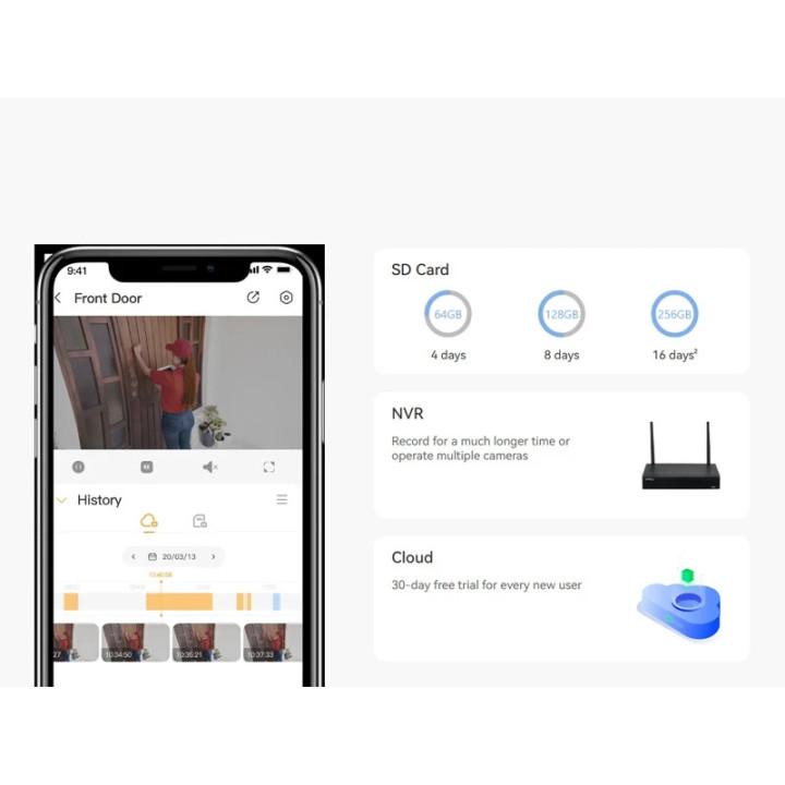 IP камера Imou Bullet 3 IPC-S3EP-5M0WE, 5MP, 2.8mm обектив, Wi-Fi, нощно виждане до 30m, микрофон и говорител, сирена 110dB - 9