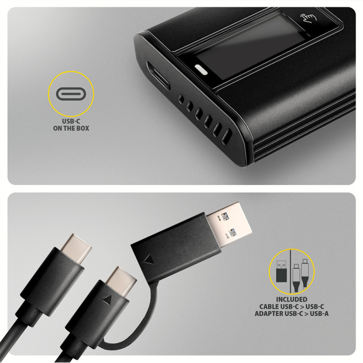 Външна кутия за SSD диск AXAGON EEM2-SD2B, USB-C 10Gbps за M.2 NVMe/SATA SSD, с дисплей - 7