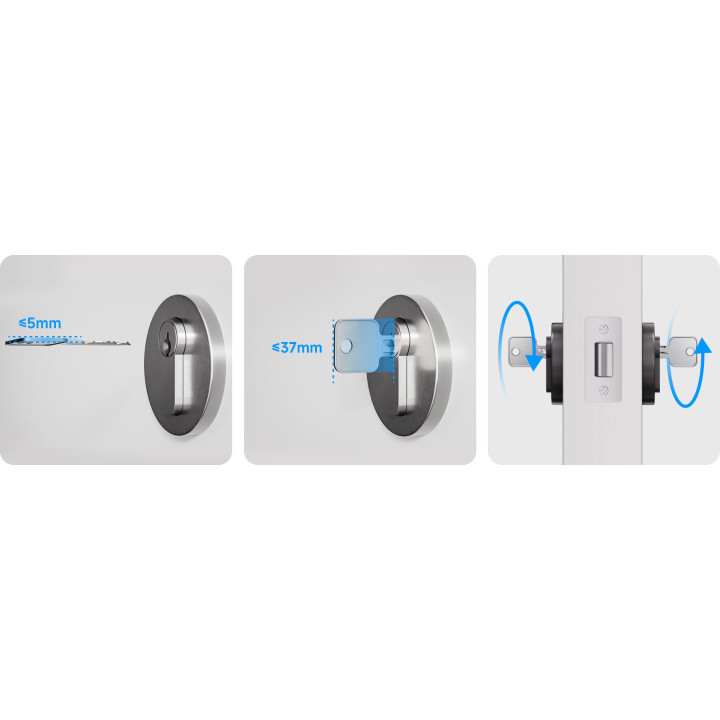 Умна брава Xiaomi Self-Install Smart Lock (с клавиатура), Bluetooth, Wi-Fi, IP65, сива - BHR07XDGL - 5