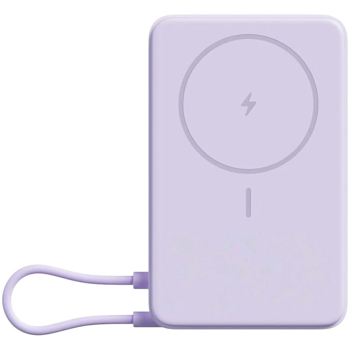 Преносима батерия Xiaomi Magnetic Power Bank 10000 with Built-in Stand, 10000mAh, 33W, безжично зареждане 15W, лилава - BHR08PAG