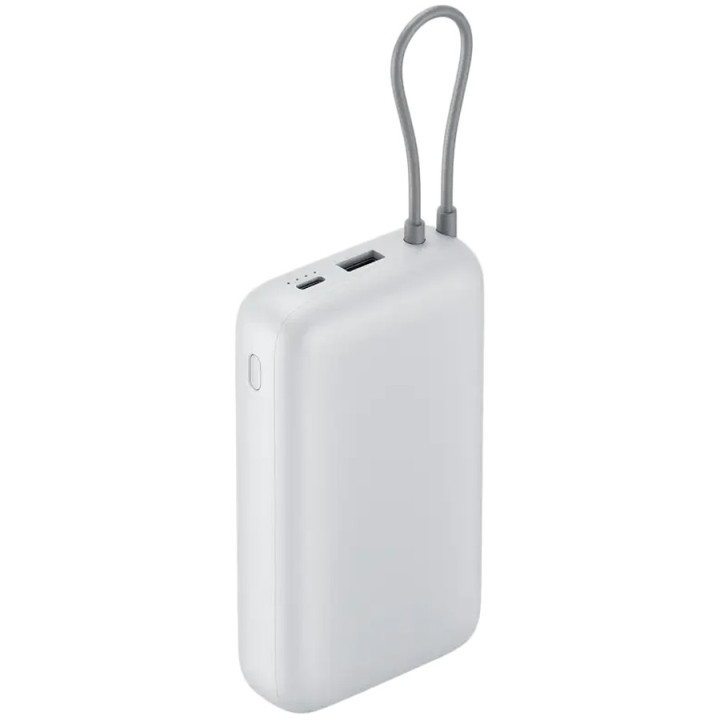 Външна батерия Xiaomi 20000mAh, вграден кабел, Light Gray - BHR9738GL - 2