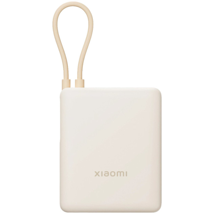Външна батерия Xiaomi Power Bank 10000mAh, 33W, USB-C вграден кабел, USB-A, Tan - BHR9333GL - 2