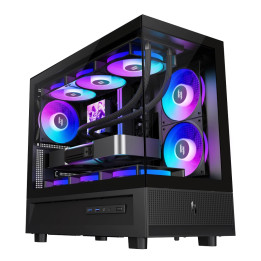 Кутия за компютър Gamemax NEX C31, Mini Tower mATX, Tempered Glass, 3x 120mm ARGB вентилатора - 9109-0013R0014 - 1