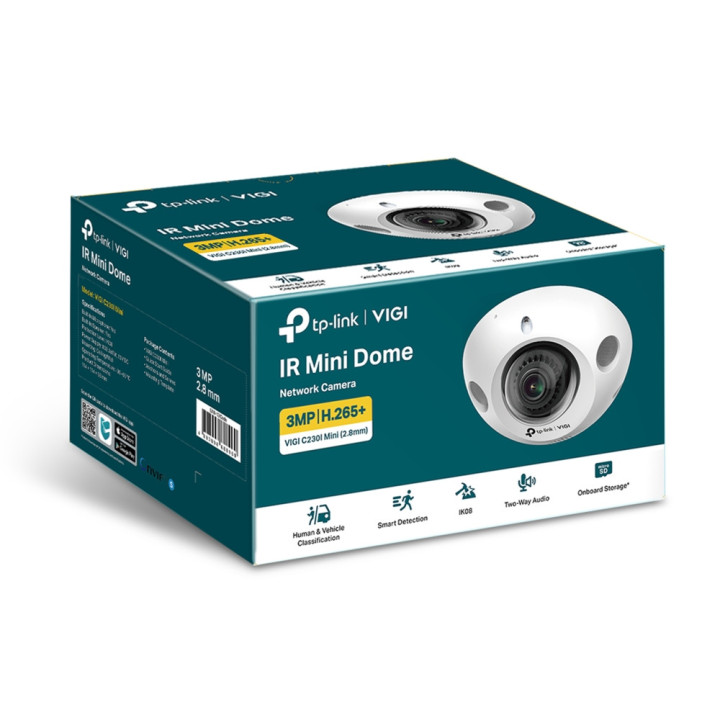 3MP IR мини куполна мрежова камера TP-Link VIGI C230I Mini(2.8mm)