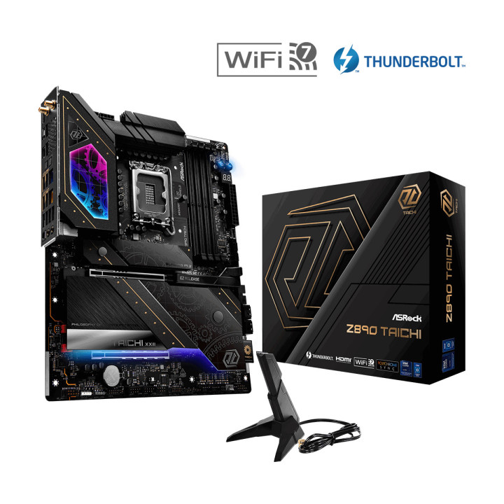 Дънна платка AsRock Z890 Taichi, LGA1851, 4x DDR5, Wi-Fi 7   Bluetooth 5.4, ATX - 1