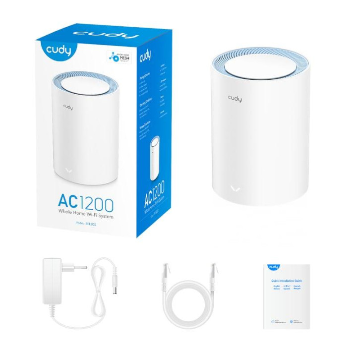 Безжична Mesh система Cudy M1200, AC1200 Dual Band, 2.4/5 GHz, 300-867 Mbps, 1 брой - CUDY-M1200-Deco E4 - 4