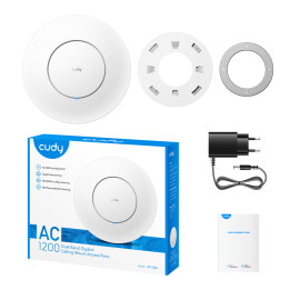 Безжична точка за достъп Cudy AP1300-P, AC1200, 2.4/5 GHz, 300-867 Mbps, PoE адаптер - AP1300-P - 1
