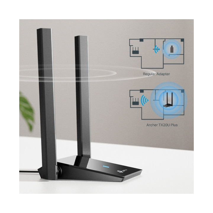 Безжичен USB 2-лентов адаптер TP-Link Archer TX20U Plus AX1800