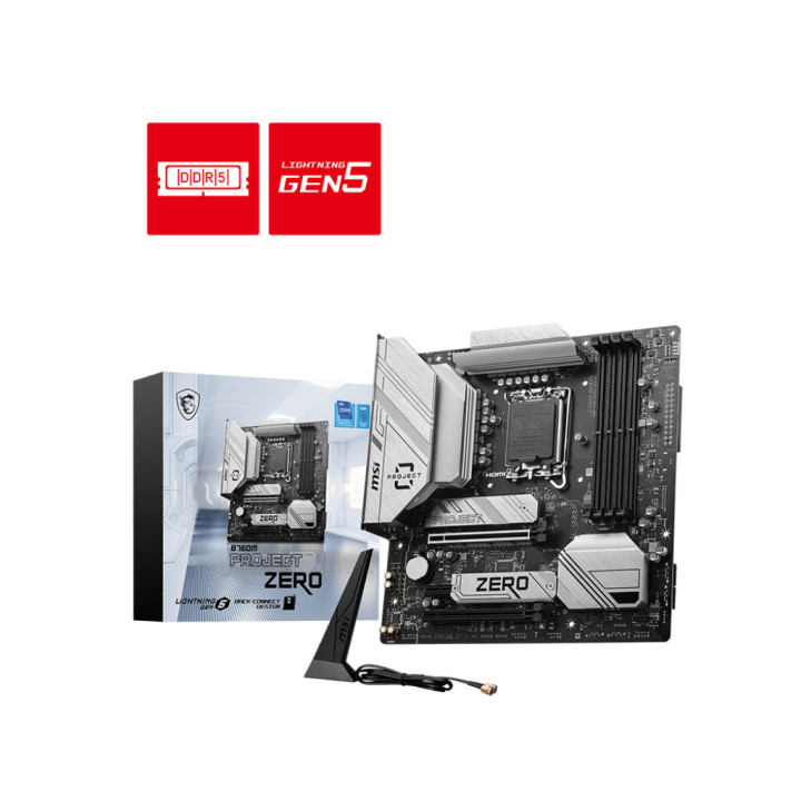Дънна платка MSI B760M PROJECT ZERO, LGA1700 - 911-7E14-004 - 1