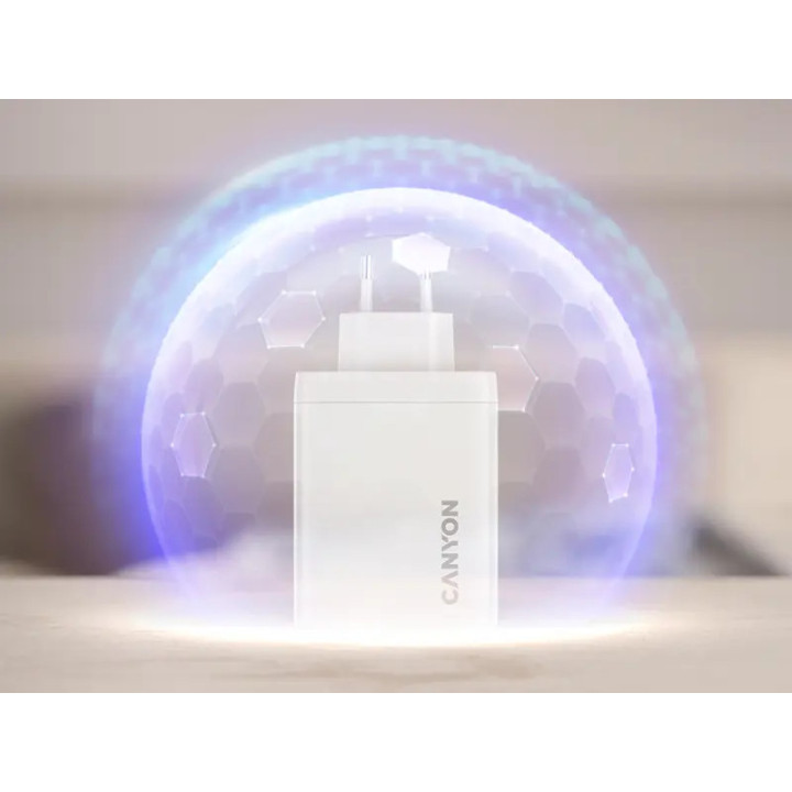Захранващ адаптер CANYON OnCharge 120 GAN, 120W, 3x USB-C + 1x USB-A, EU - CNS-CUW120ACC - 16
