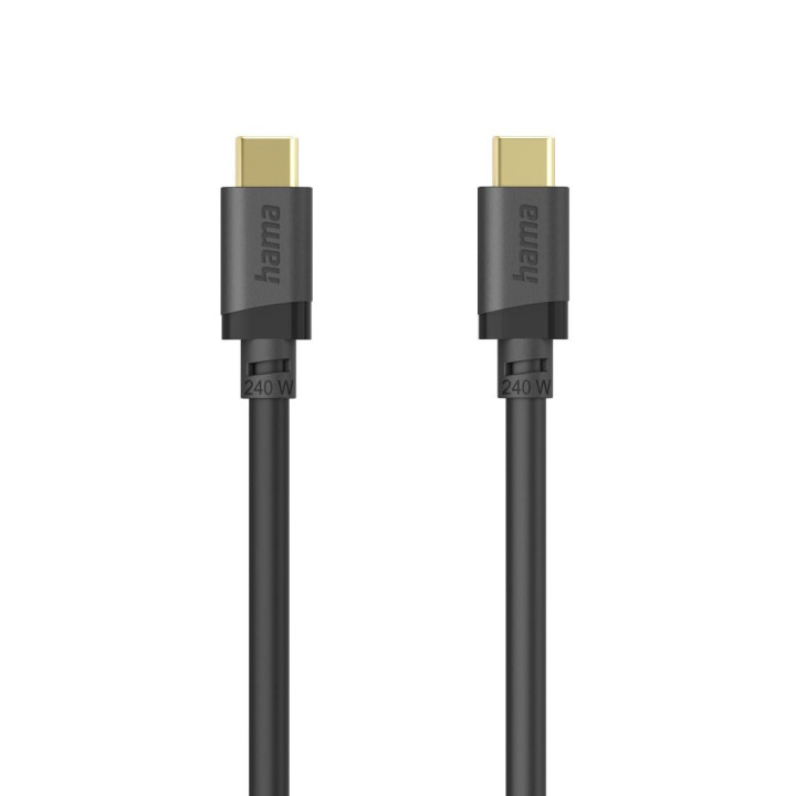 Кабел HAMA USB-C към USB-C, E-Marker чип, USB 3.2 Gen1, 5 Gbit/s, 240W, 1.5м - HAMA-202009 - 1