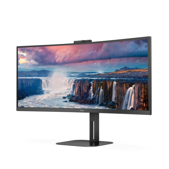 Монитор AOC CU34V5CW, 34" Curved VA UWQHD, 100Hz, Webcam, USB-C - 2