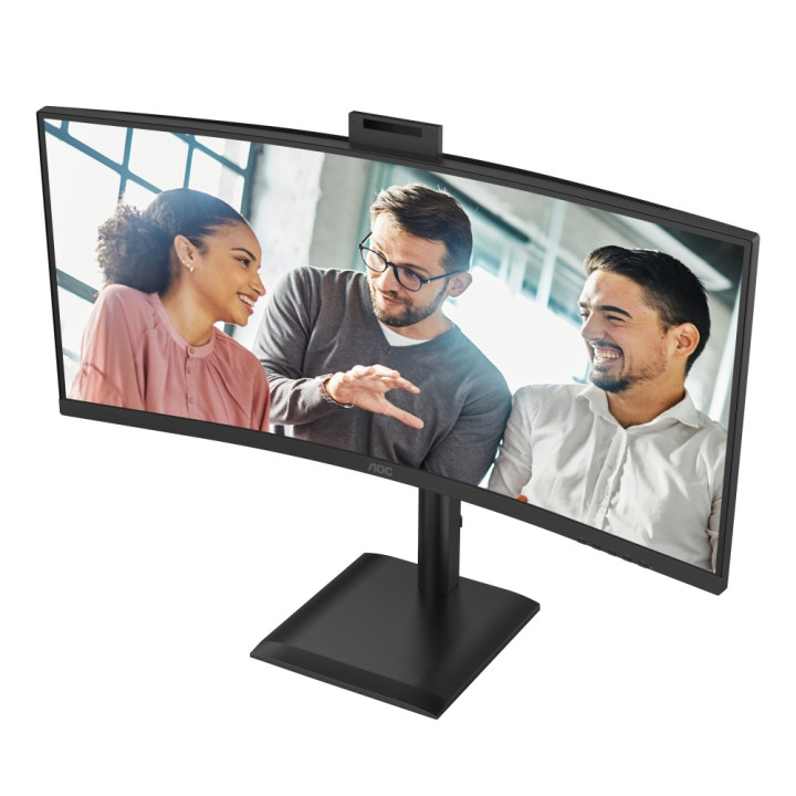 Монитор AOC CU34E4CW, 34" Curved UWQHD VA 120Hz, 5MP Webcam, USB-C Hub, KVM - 4