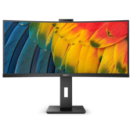 Монитор Philips 34B1U5600CH, 34" Curved WQHD VA 120Hz, Webcam 5MP, USB-C Hub, RJ-45 - 34B1U5600CH/00 - 1
