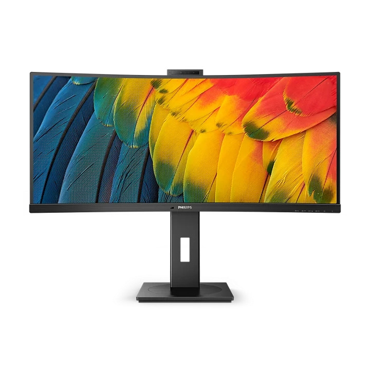 Монитор Philips 34B1U5600CH, 34" Curved WQHD VA 120Hz, Webcam 5MP, USB-C Hub, RJ-45 - 34B1U5600CH/00 - 1
