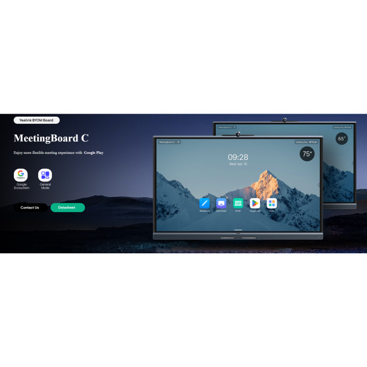 Интерактивен дисплей Yealink MeetingBoard 65C, 65" 4K, Google Meet - 1303287 - 2