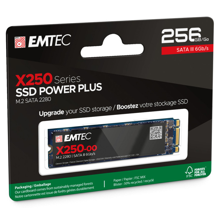 SSD диск EMTEC X250, 256GB M.2 SATA III - ECSSD256GX250 - 3